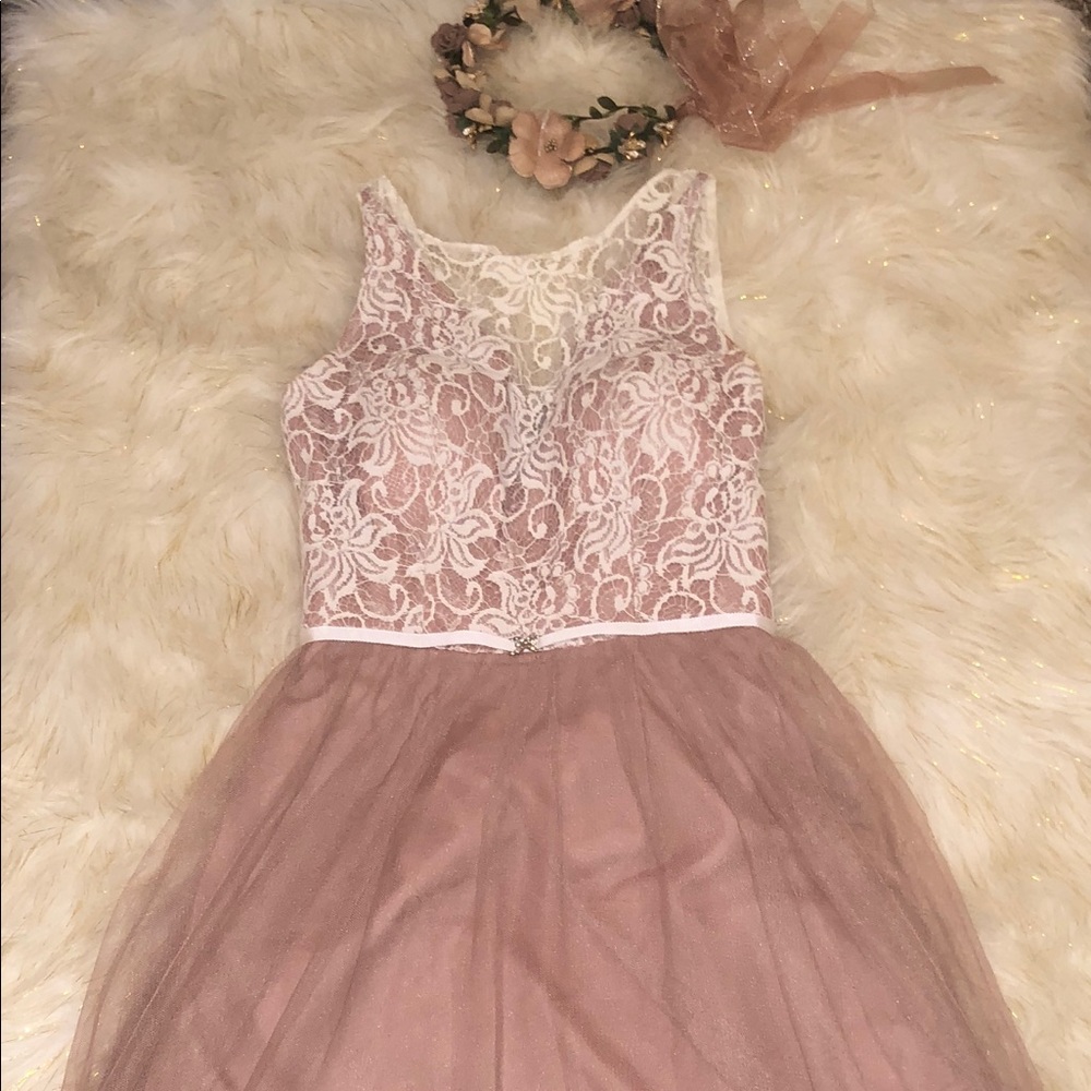 Knee length bridal dress